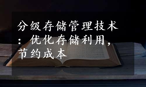 分级存储管理技术：优化存储利用，节约成本
