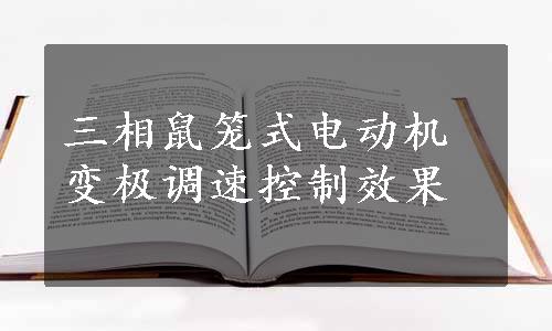 三相鼠笼式电动机变极调速控制效果