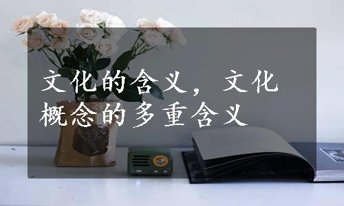 文化的含义，文化概念的多重含义