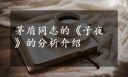 茅盾同志的《子夜》的分析介绍