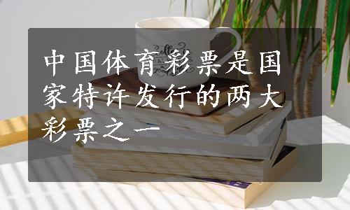中国体育彩票是国家特许发行的两大彩票之一