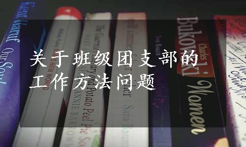 关于班级团支部的工作方法问题