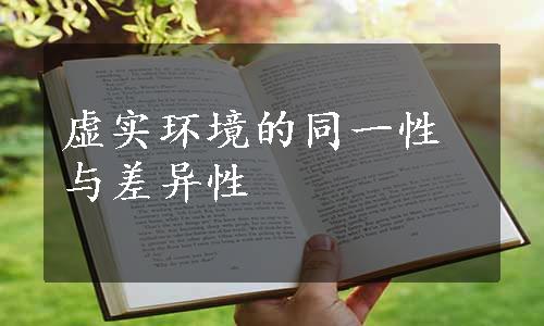 虚实环境的同一性与差异性