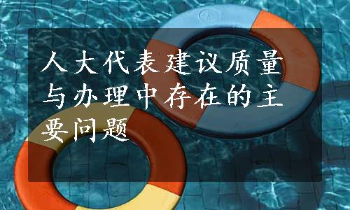 人大代表建议质量与办理中存在的主要问题