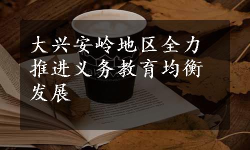 大兴安岭地区全力推进义务教育均衡发展