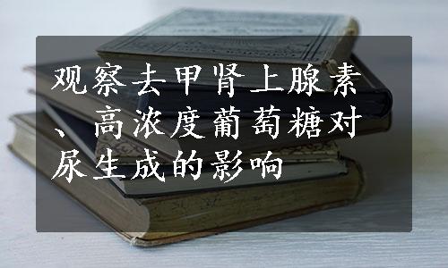 观察去甲肾上腺素、高浓度葡萄糖对尿生成的影响