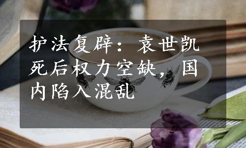 护法复辟：袁世凯死后权力空缺，国内陷入混乱