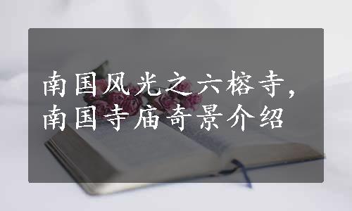 南国风光之六榕寺,南国寺庙奇景介绍