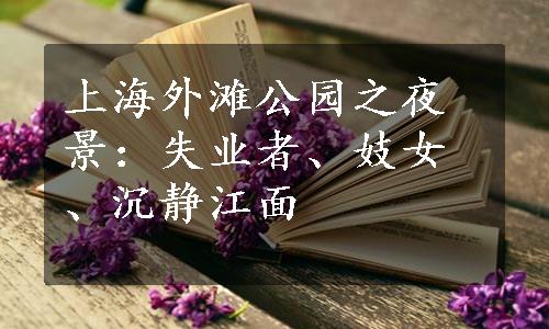 上海外滩公园之夜景：失业者、妓女、沉静江面