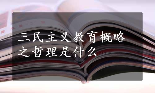 三民主义教育概略之哲理是什么