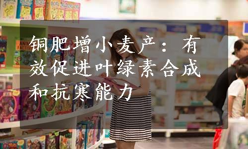 铜肥增小麦产：有效促进叶绿素合成和抗寒能力