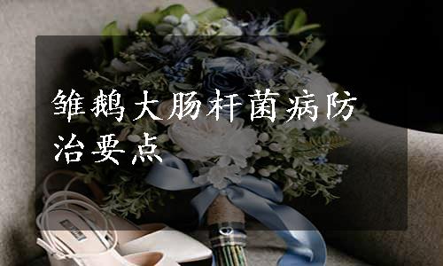 雏鹅大肠杆菌病防治要点