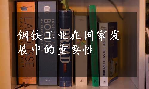 钢铁工业在国家发展中的重要性