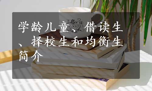 学龄儿童、借读生、择校生和均衡生简介
