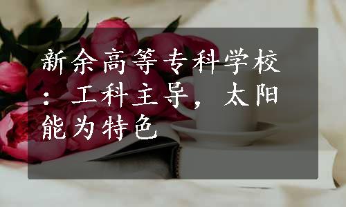 新余高等专科学校：工科主导，太阳能为特色