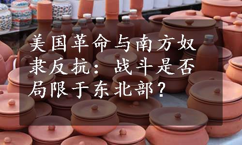 美国革命与南方奴隶反抗：战斗是否局限于东北部？