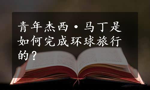 青年杰西·马丁是如何完成环球旅行的？