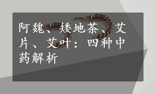 阿魏、矮地茶、艾片、艾叶：四种中药解析
