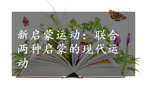 新启蒙运动：联合两种启蒙的现代运动