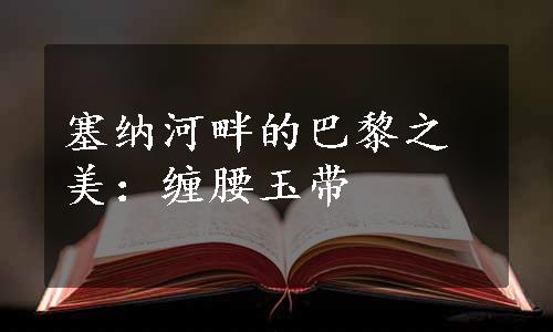 塞纳河畔的巴黎之美：缠腰玉带