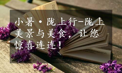 小暑·陇上行-陇上美景与美食，让您惊喜连连！