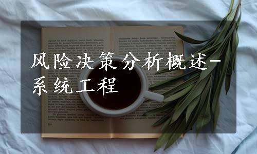 风险决策分析概述-系统工程