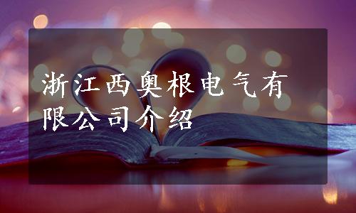浙江西奥根电气有限公司介绍