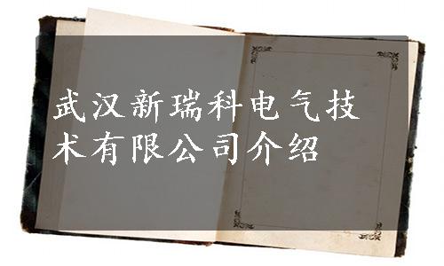 武汉新瑞科电气技术有限公司介绍