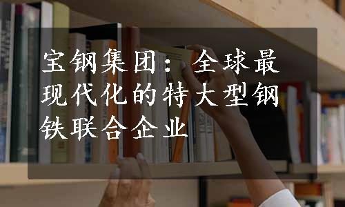 宝钢集团：全球最现代化的特大型钢铁联合企业