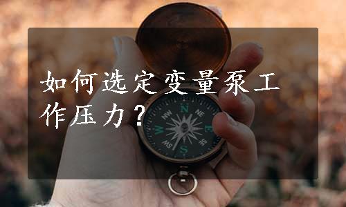 如何选定变量泵工作压力？