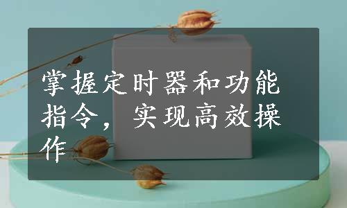 掌握定时器和功能指令，实现高效操作