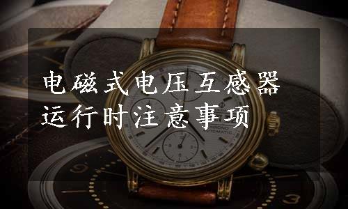 电磁式电压互感器运行时注意事项