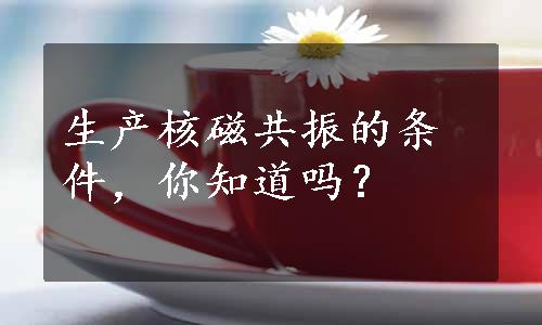 生产核磁共振的条件，你知道吗？