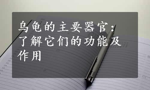 乌龟的主要器官：了解它们的功能及作用