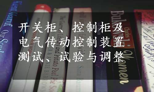 开关柜、控制柜及电气传动控制装置测试、试验与调整