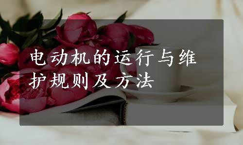 电动机的运行与维护规则及方法