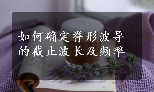 如何确定脊形波导的截止波长及频率
