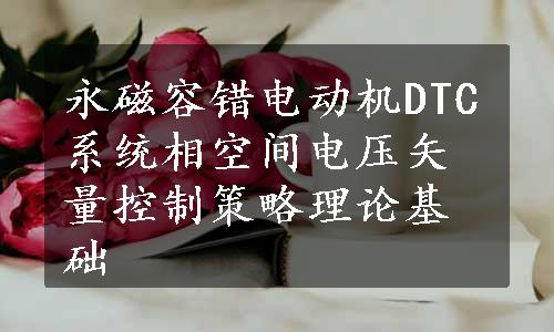 永磁容错电动机DTC系统相空间电压矢量控制策略理论基础