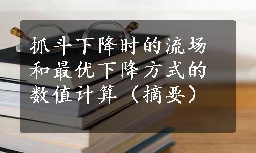 抓斗下降时的流场和最优下降方式的数值计算（摘要）