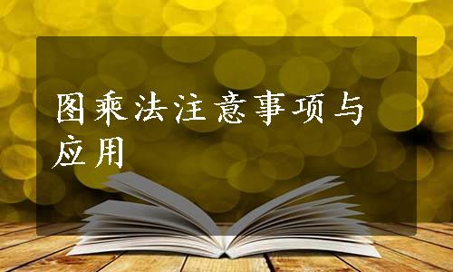 图乘法注意事项与应用