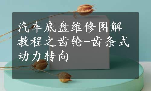 汽车底盘维修图解教程之齿轮-齿条式动力转向