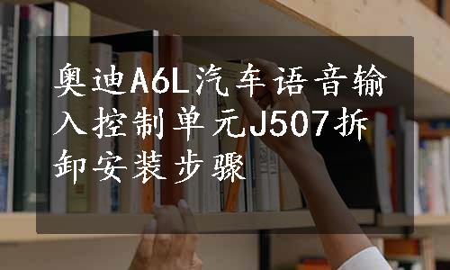 奥迪A6L汽车语音输入控制单元J507拆卸安装步骤