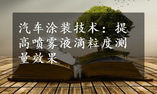 汽车涂装技术：提高喷雾液滴粒度测量效果