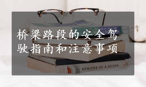 桥梁路段的安全驾驶指南和注意事项
