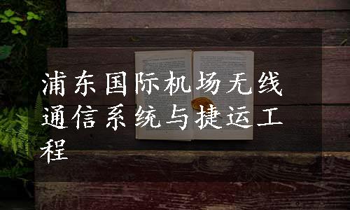 浦东国际机场无线通信系统与捷运工程