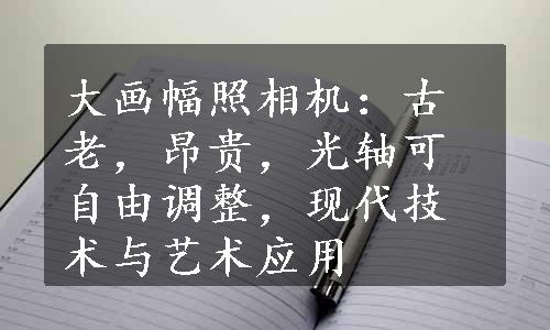 大画幅照相机：古老，昂贵，光轴可自由调整，现代技术与艺术应用