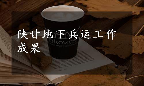 陕甘地下兵运工作成果