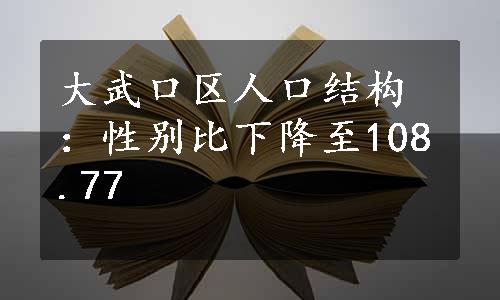 大武口区人口结构：性别比下降至108.77