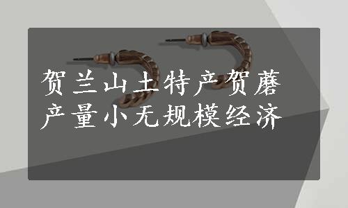 贺兰山土特产贺蘑产量小无规模经济