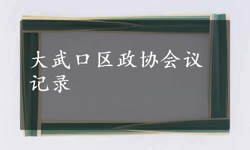 大武口区政协会议记录